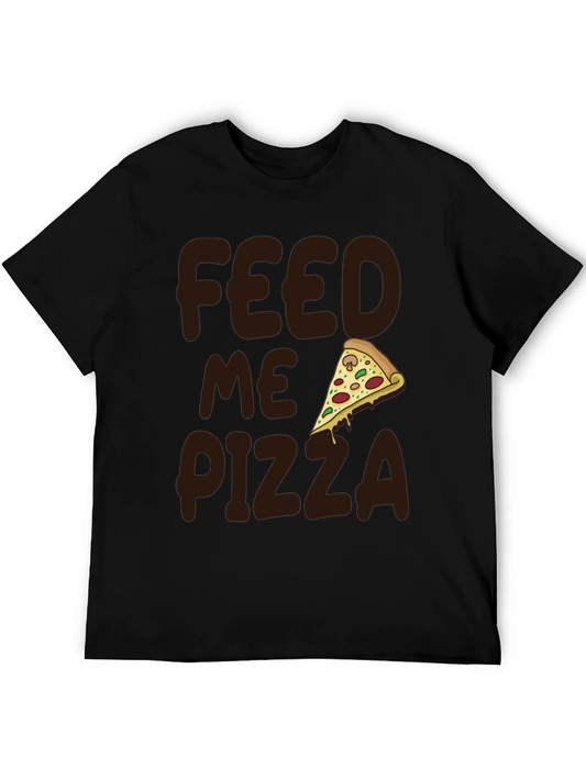 Feed Me Pizza Graphic Tee - Funny Food Lover Shirt