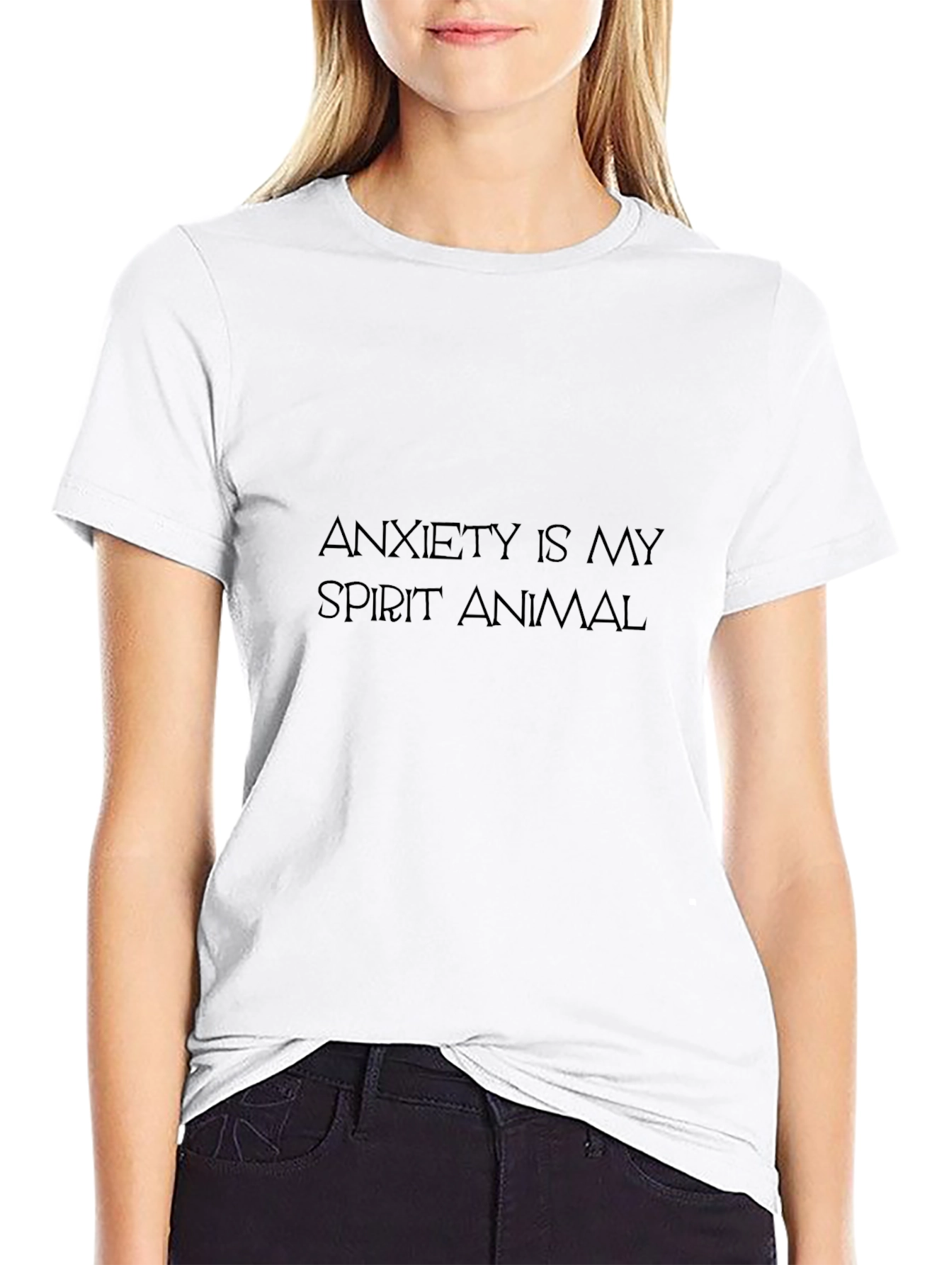 Anxiety Spirit Animal Black Graphic Tee