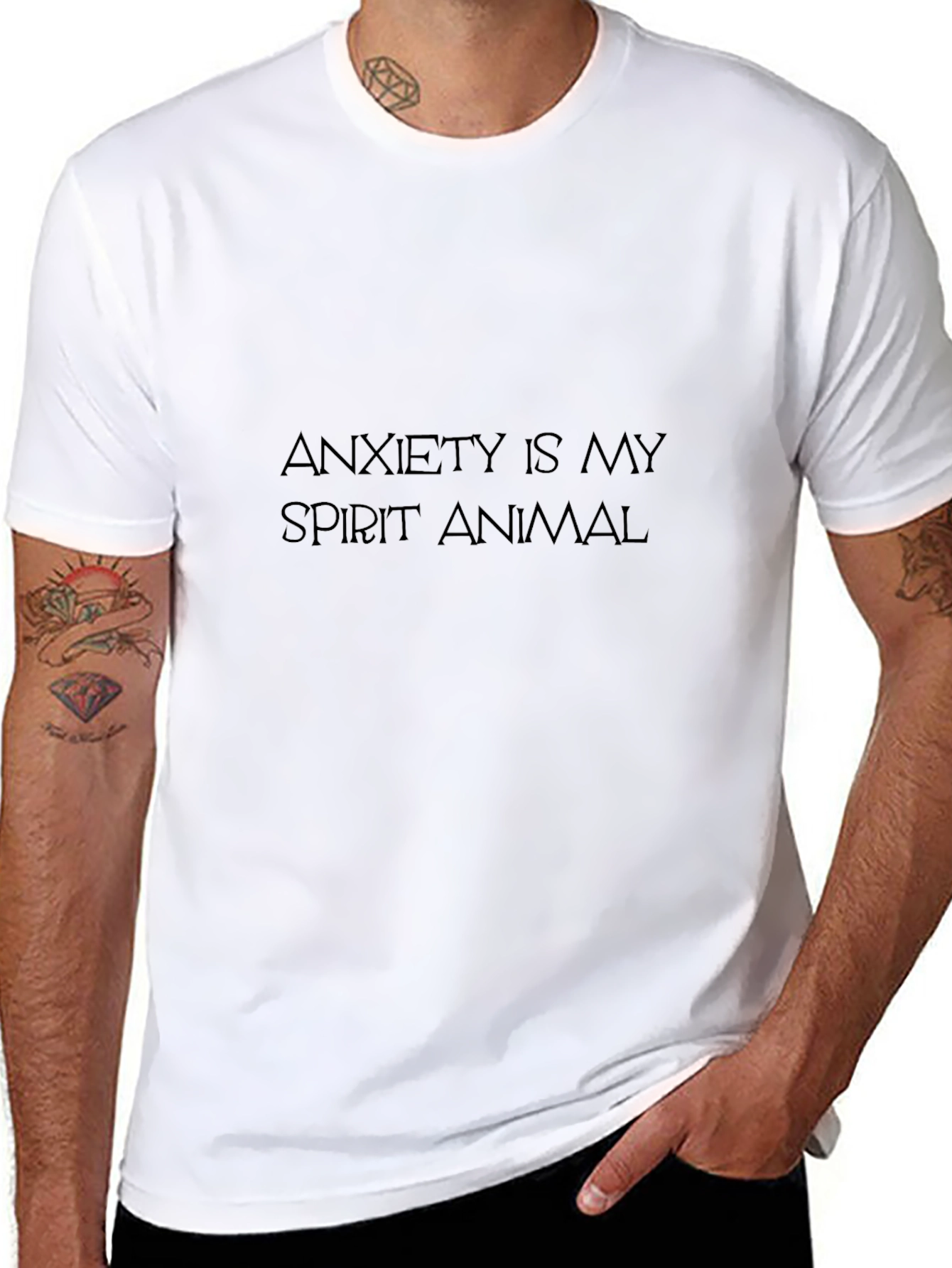 Anxiety Spirit Animal Black Graphic Tee