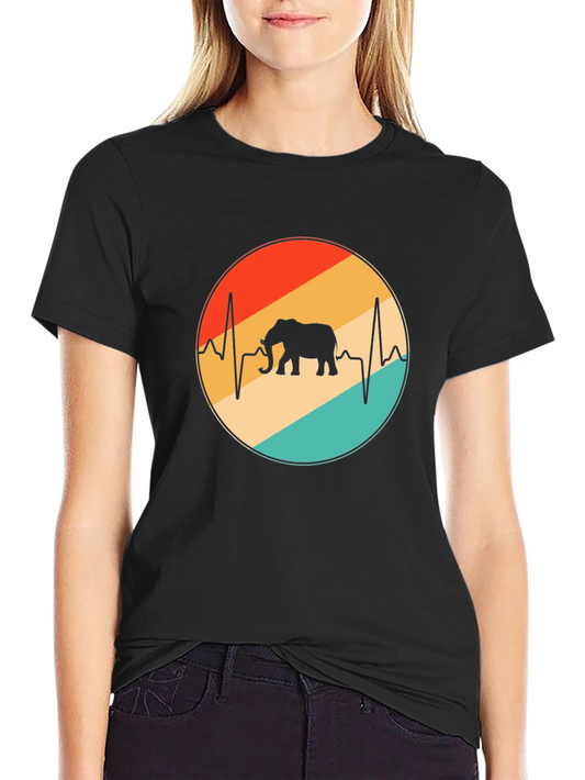 Elephant Heartbeat Retro T-Shirt