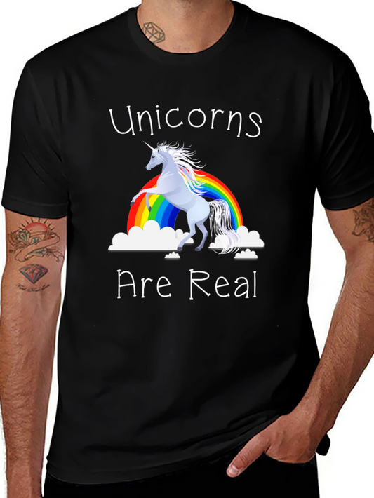 Unicorns Are Real T-Shirt - Rainbow Graphic Tee