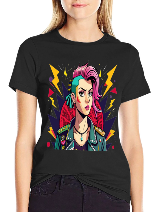 Edgy Cartoon Graphic T-Shirt