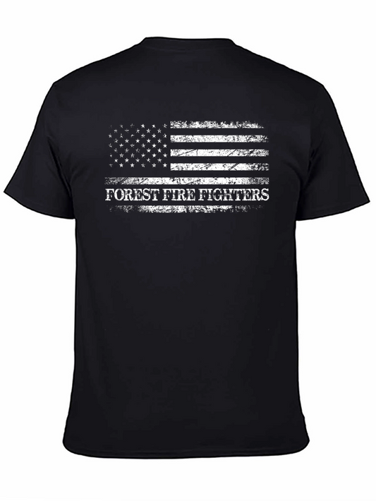 Forest Firefighter American Flag T-Shirt