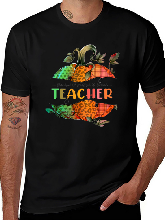 Teacher Fall Pumpkins Graphic T-Shirt