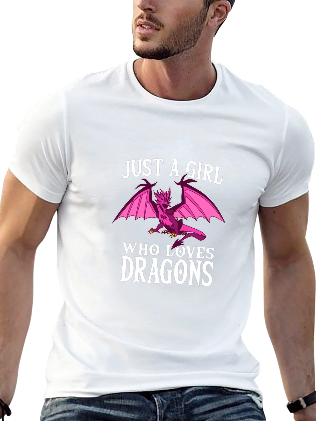 Girl Who Loves Dragons Black Graphic Tee