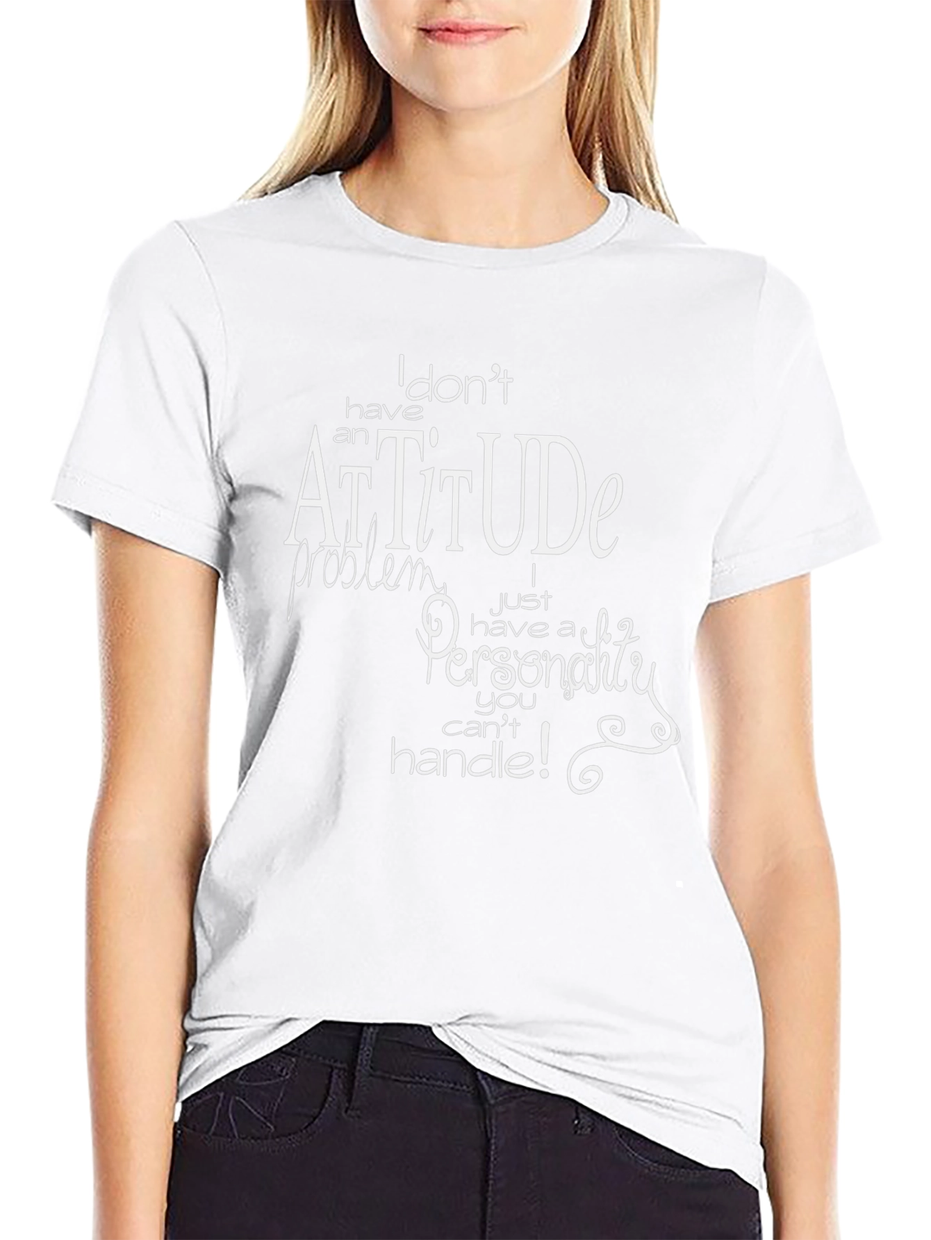 Attitude Personality Graphic T-Shirt - Black