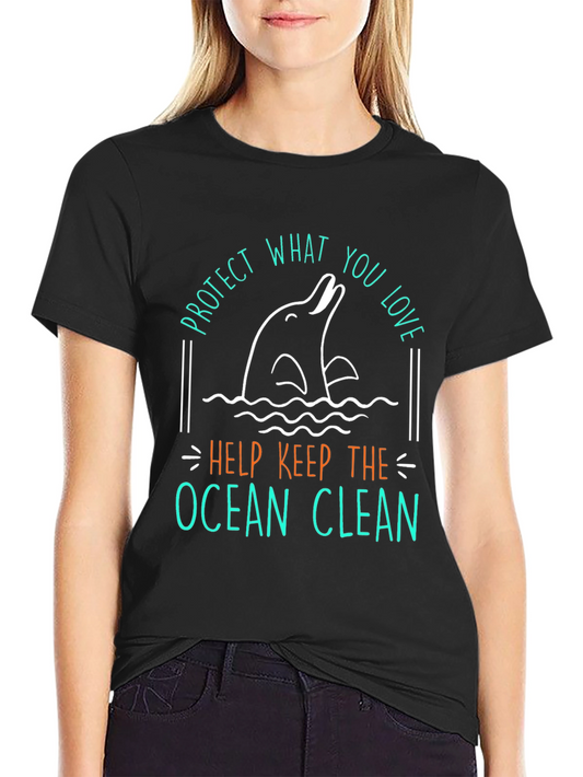 Protect What You Love Dolphin Graphic T-Shirt