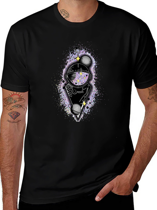 Astronaut Galaxy T-Shirt - Black Graphic Tee