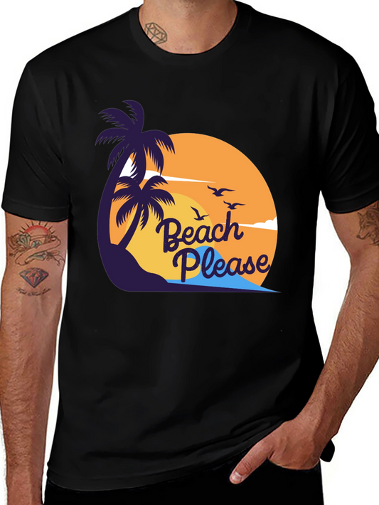 Beach Please Graphic Tee - Tropical Vacation T-Shirt