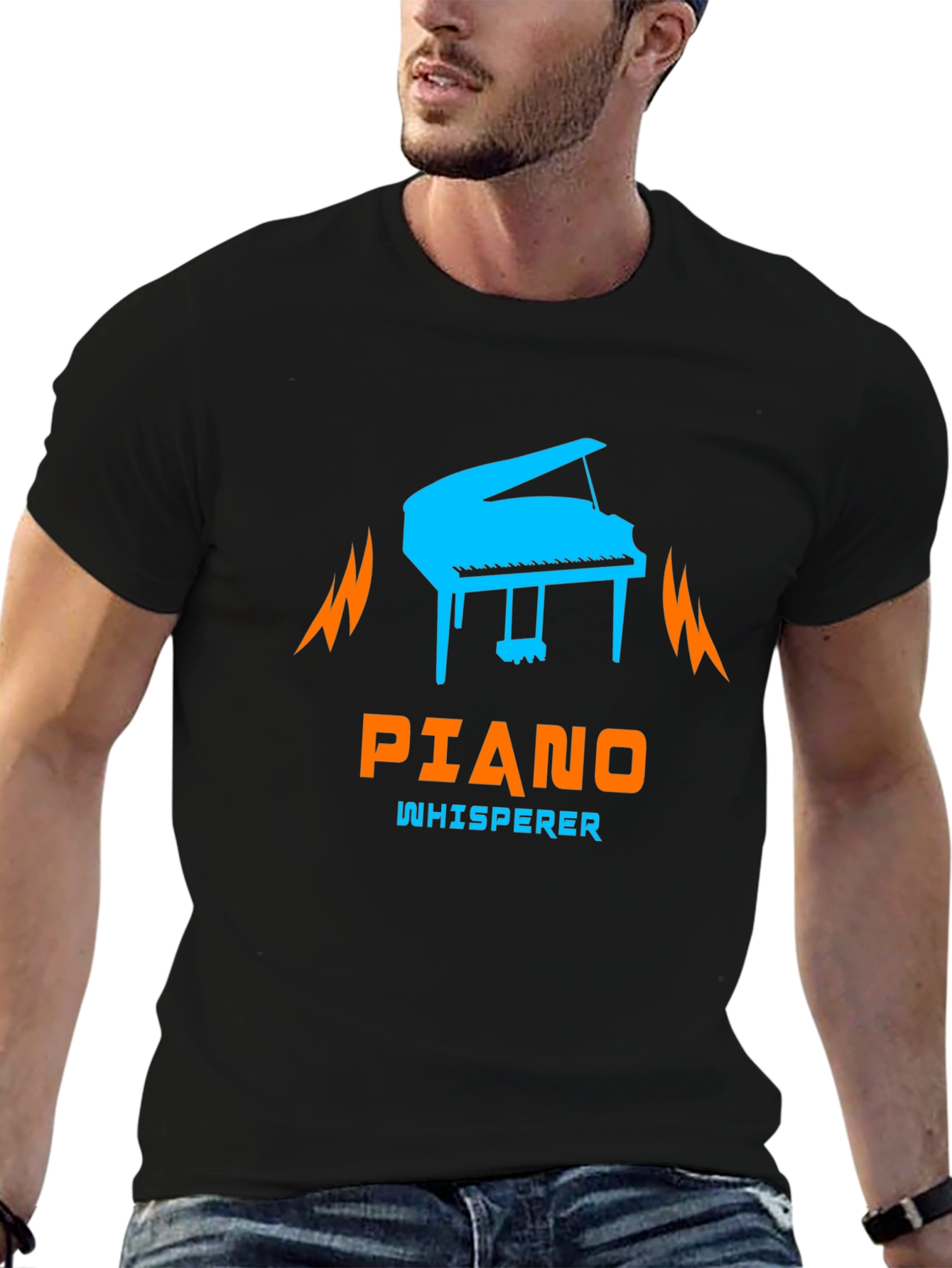 Piano Whisperer Graphic T-Shirt - Black