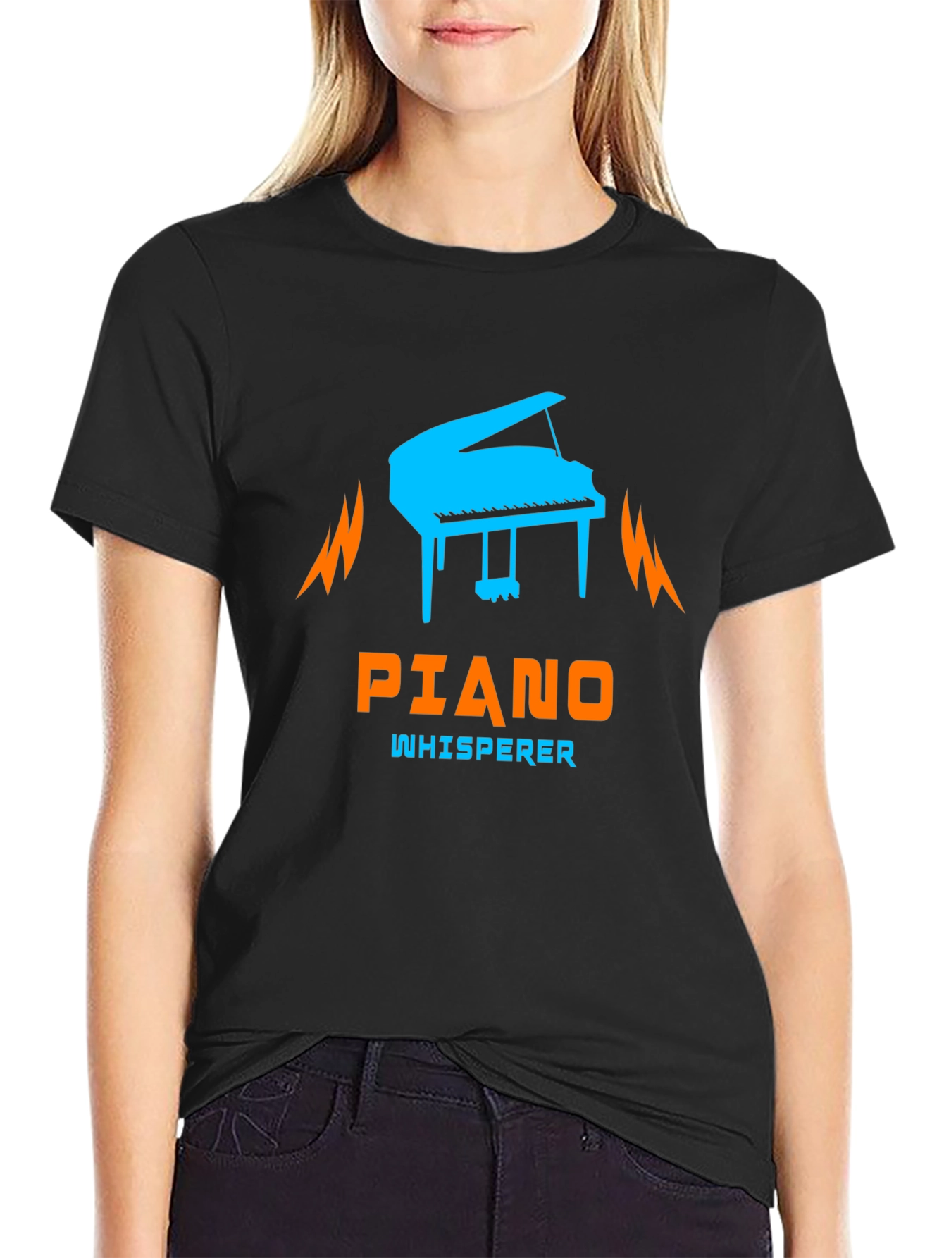 Piano Whisperer Graphic T-Shirt - Black