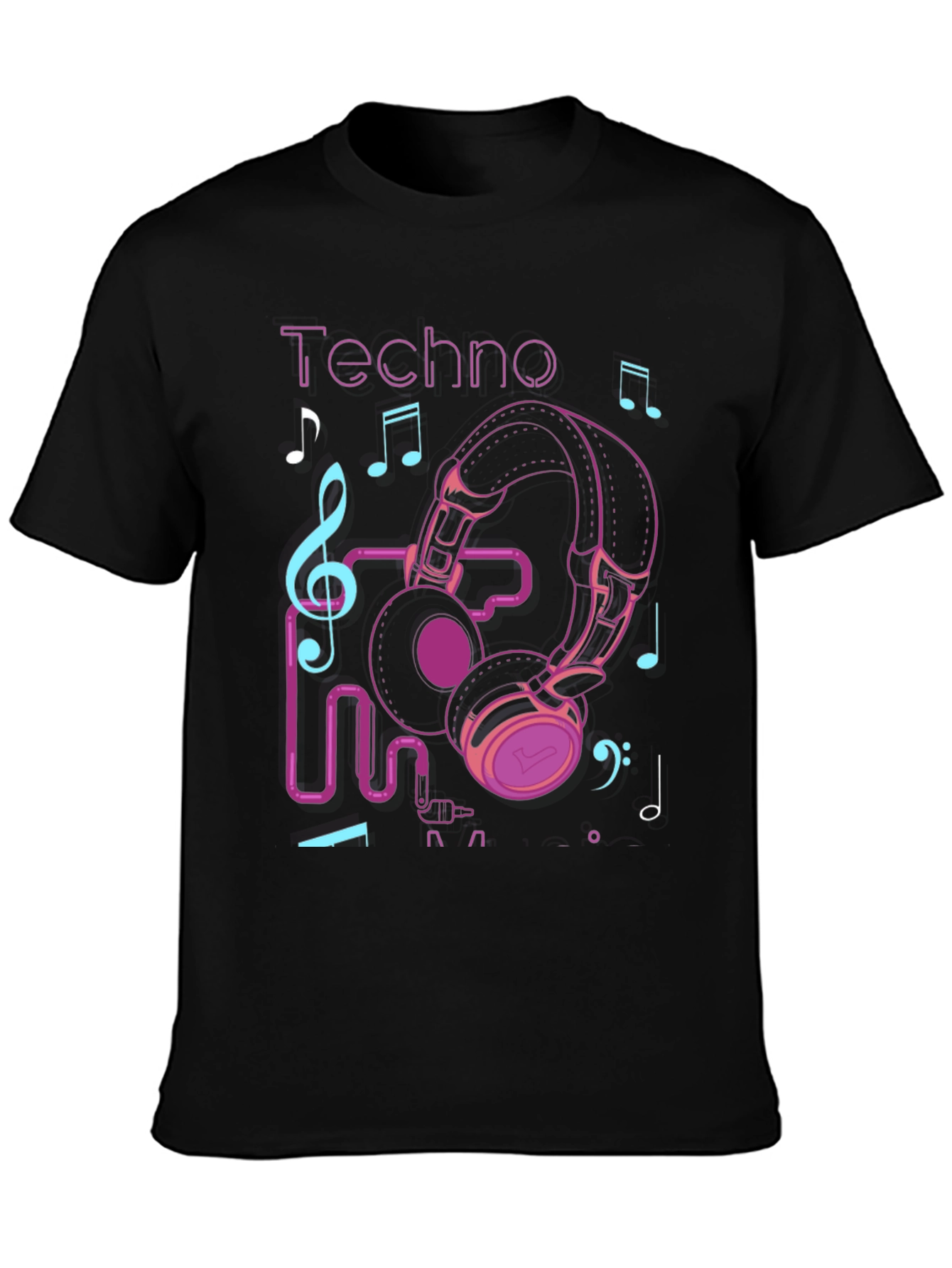 Techno Music Headphone Graphic T-Shirt