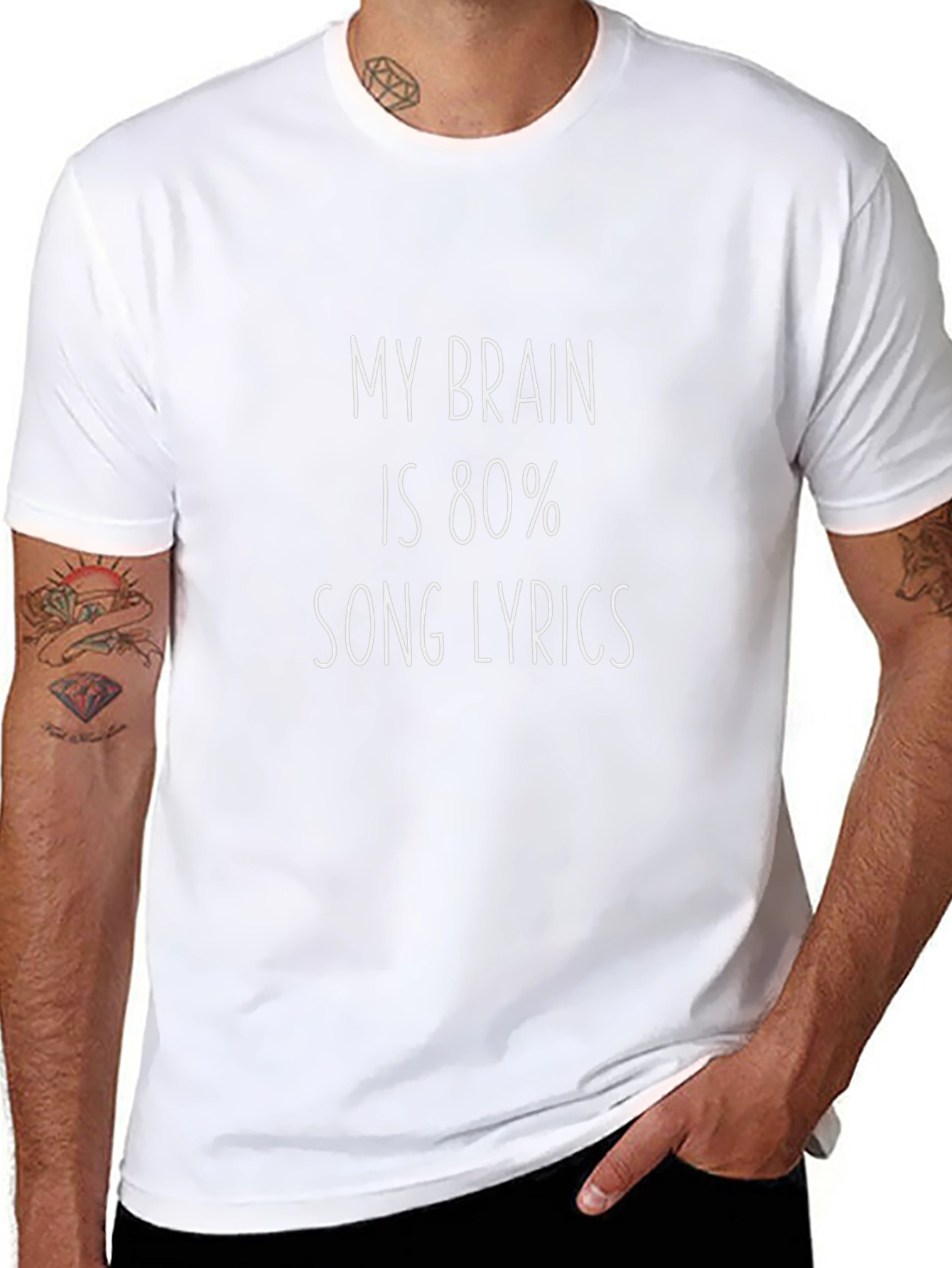 My Brain Is 80% Song Lyrics T-Shirt