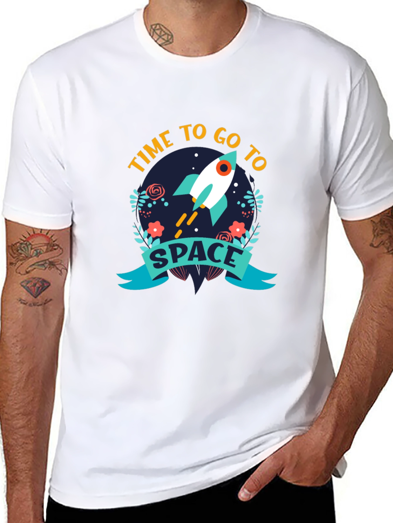 Time to Go to Space Black T-Shirt