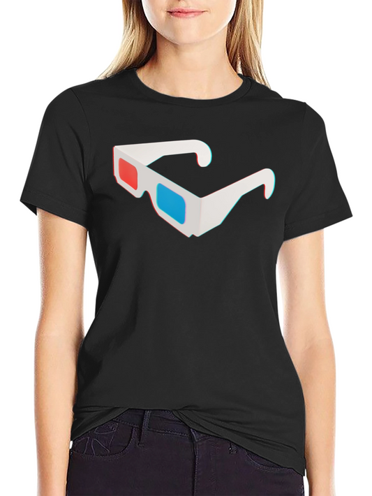 3D Glasses Graphic Tee - Classic Retro Style Shirt