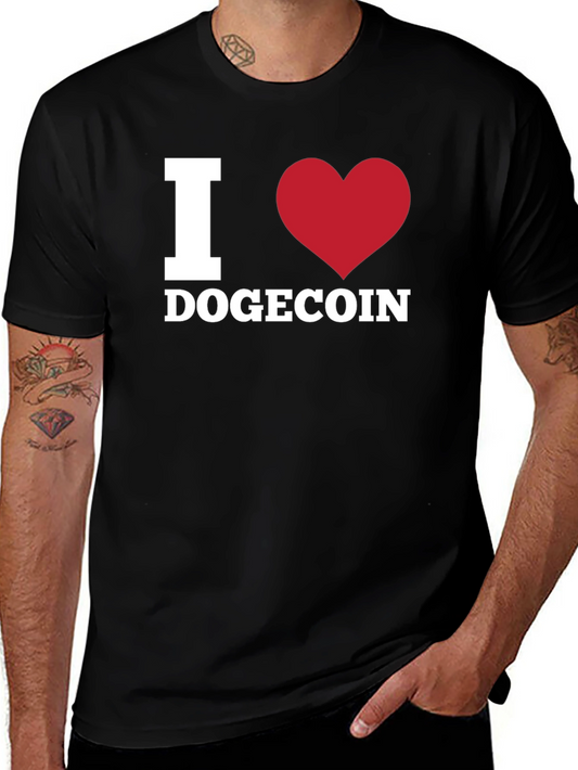 I Heart Dogecoin Black T-Shirt Crypto Fan Apparel