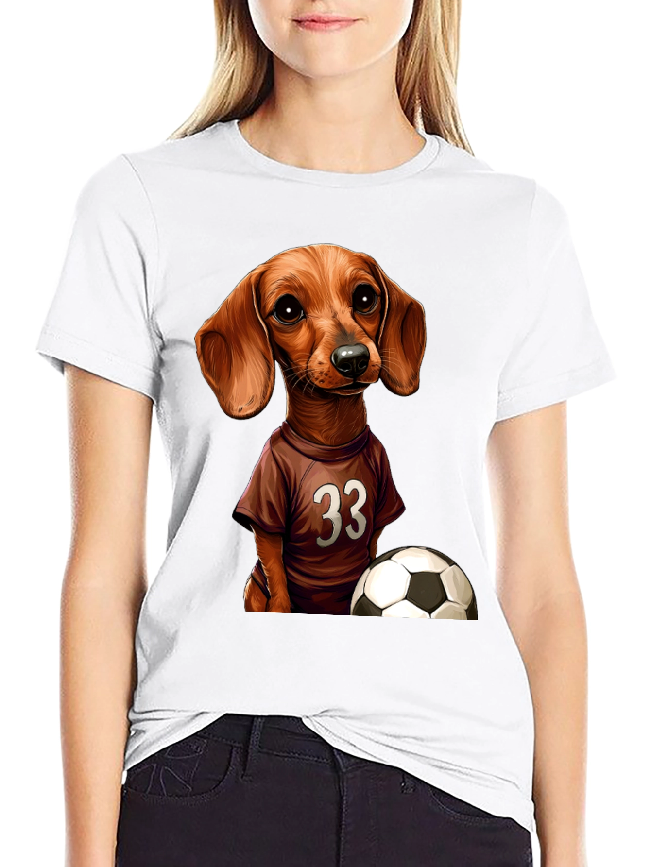 Dachshund Soccer T-Shirt - Number 33