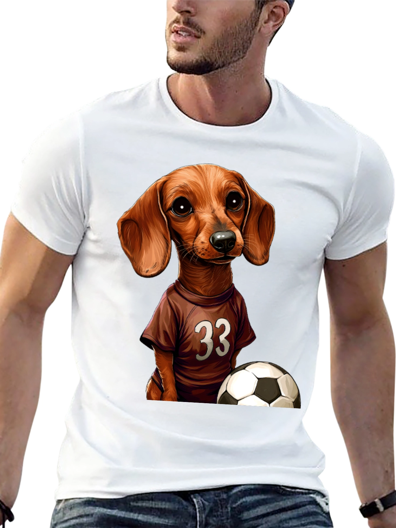 Dachshund Soccer T-Shirt - Number 33