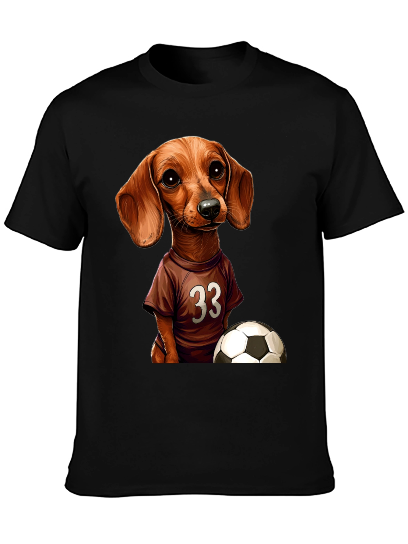 Dachshund Soccer T-Shirt - Number 33
