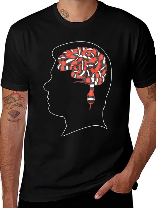 Brain Snake Tee - Mindful Reptile Graphic T-Shirt