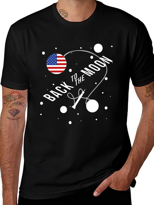 Back to the Moon USA Flag T-Shirt