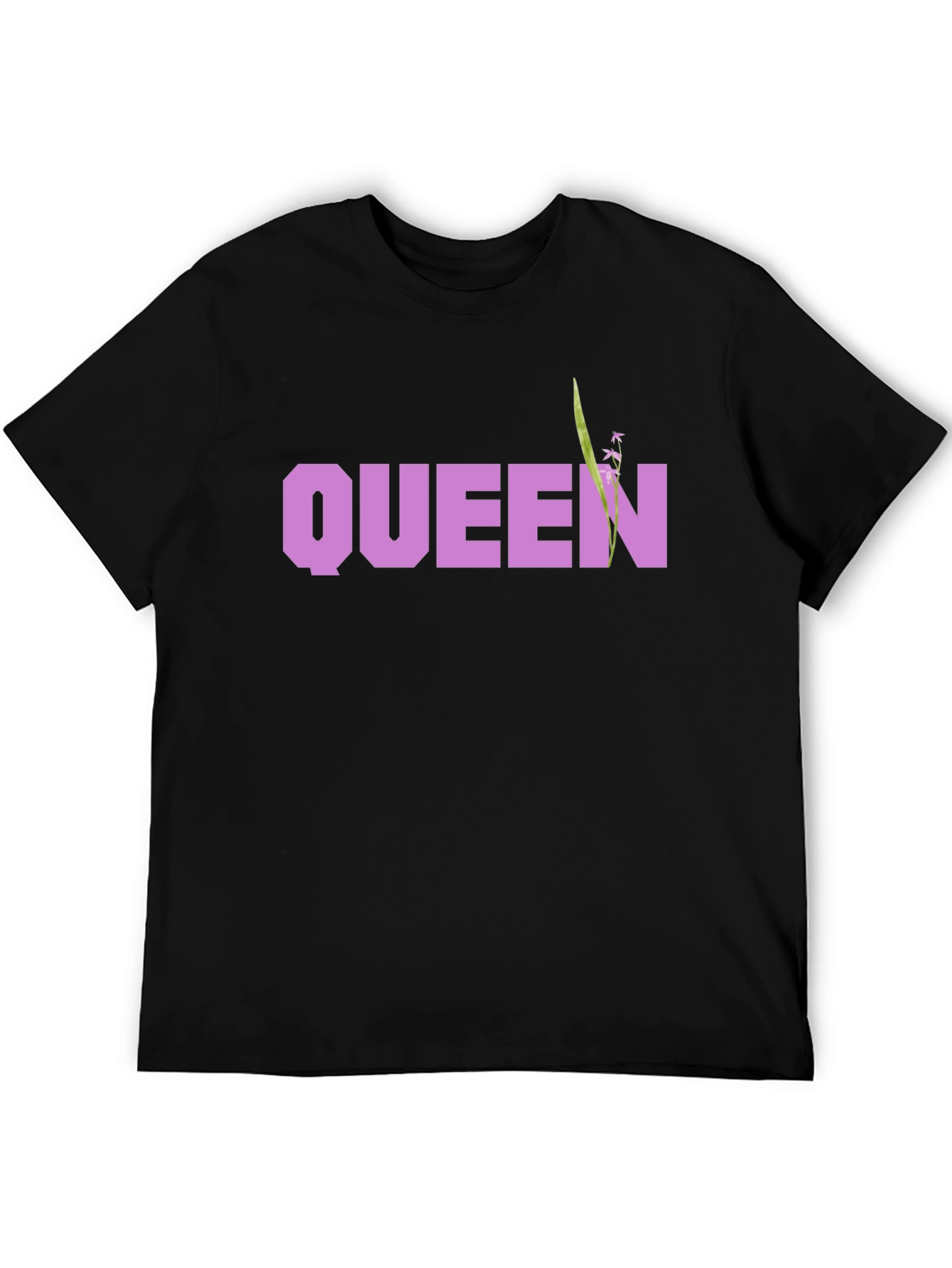 Queen Floral Graphic Black T-Shirt