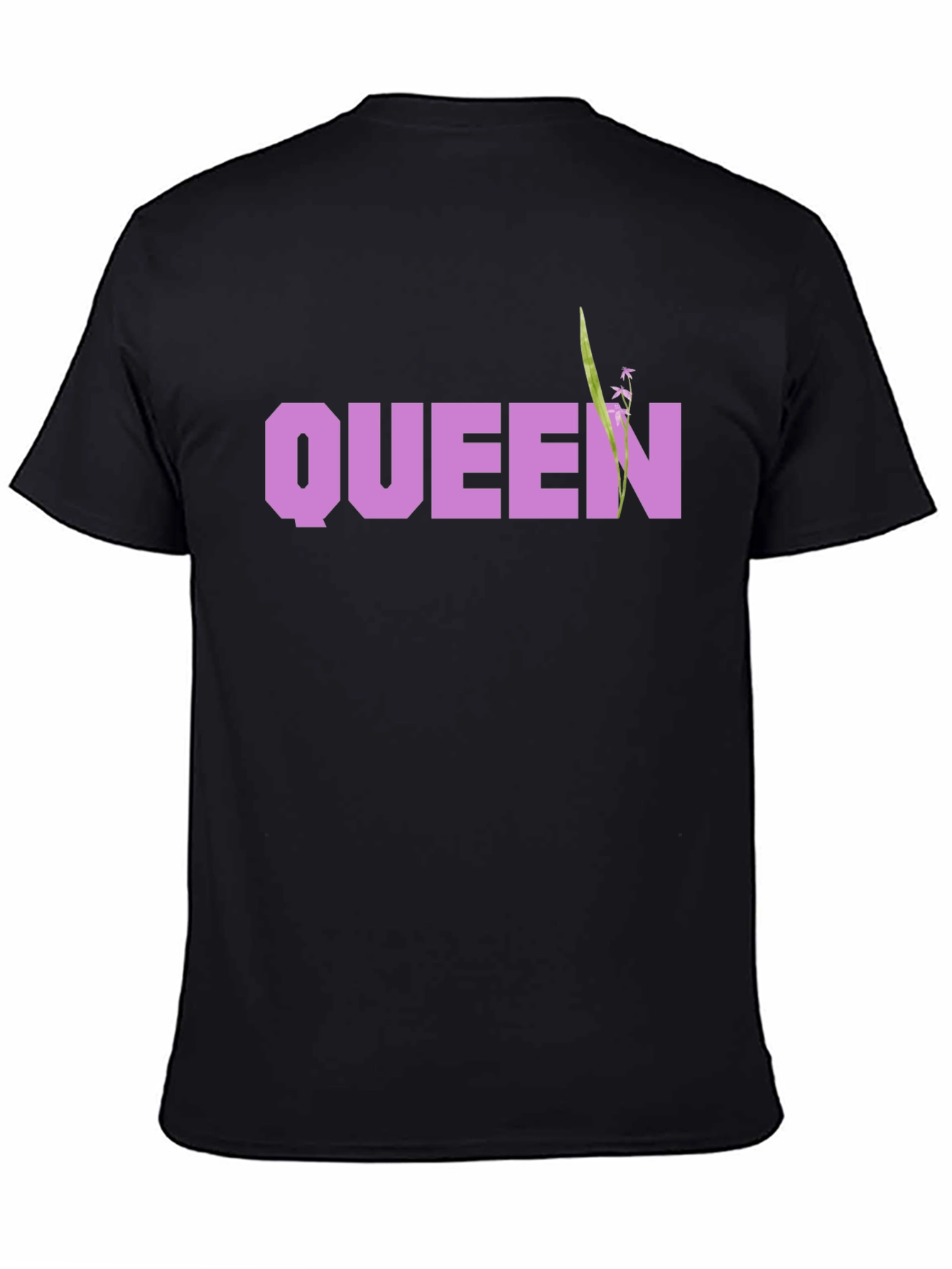 Queen Floral Graphic Black T-Shirt