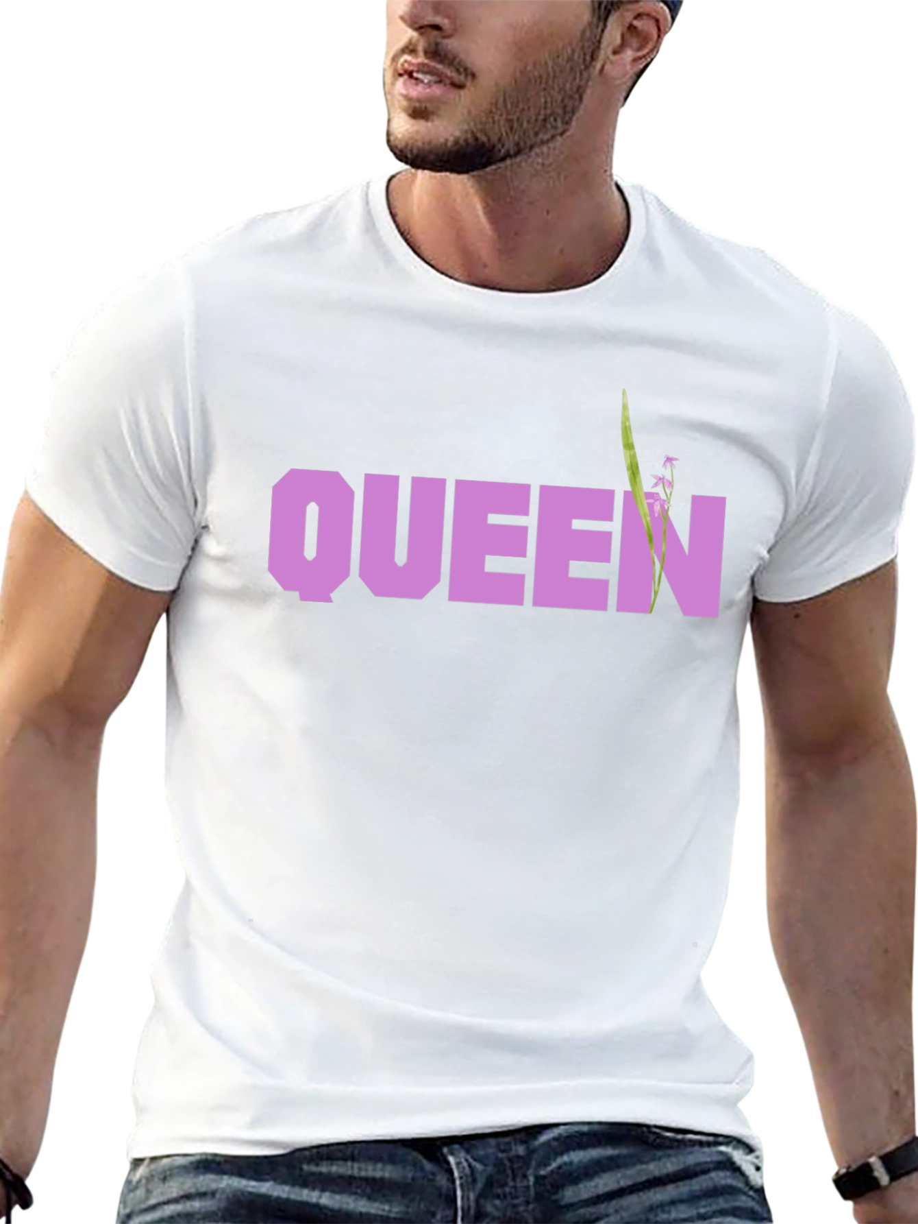 Queen Floral Graphic Black T-Shirt