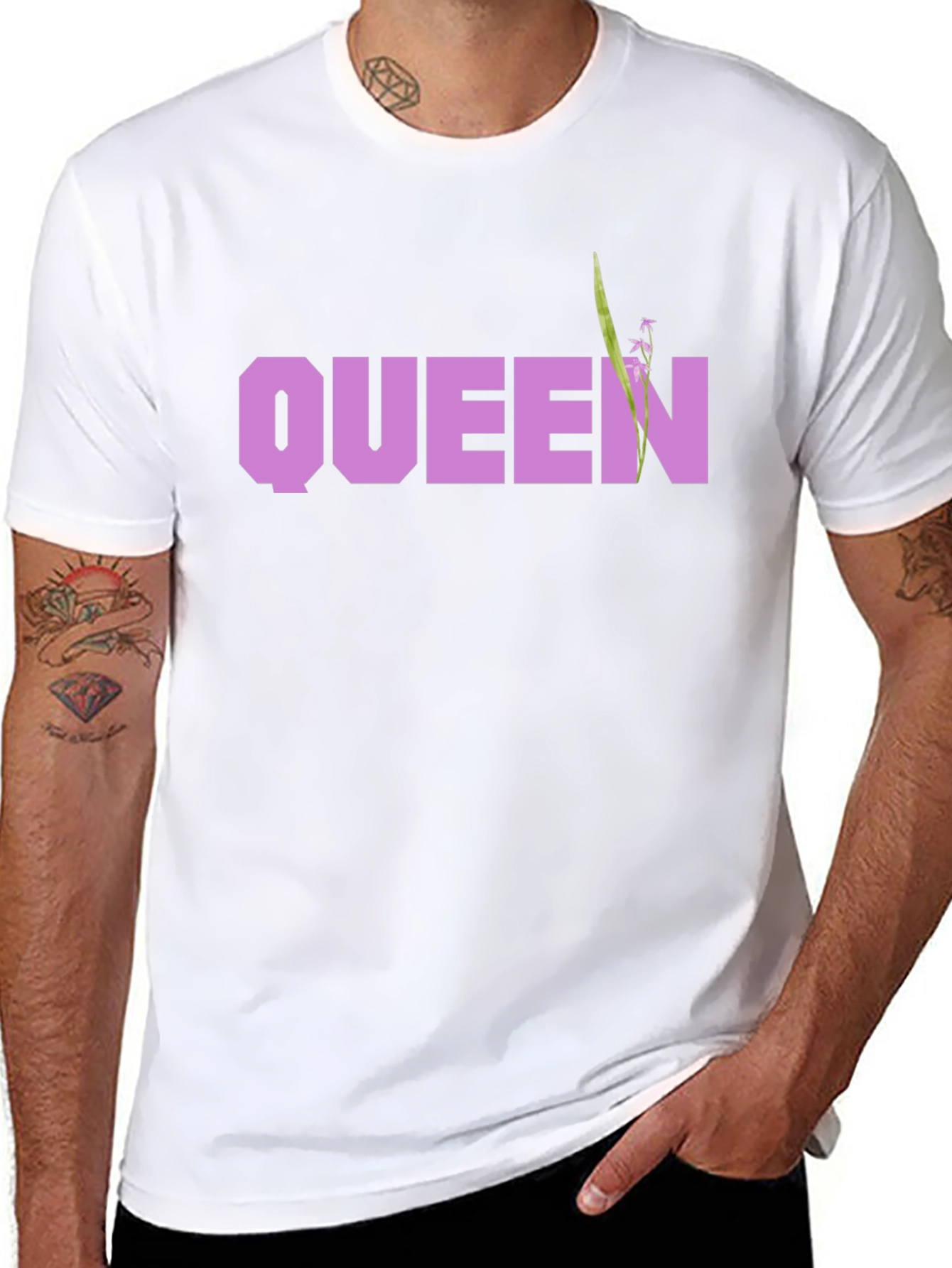 Queen Floral Graphic Black T-Shirt