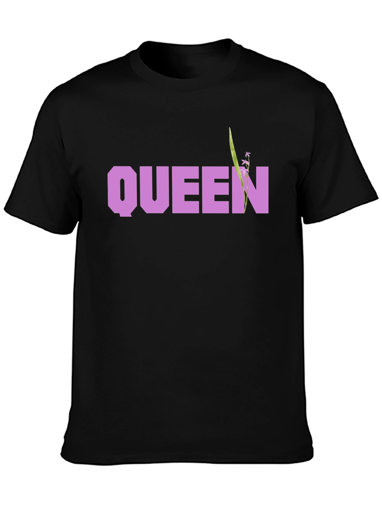 Queen Floral Graphic Black T-Shirt