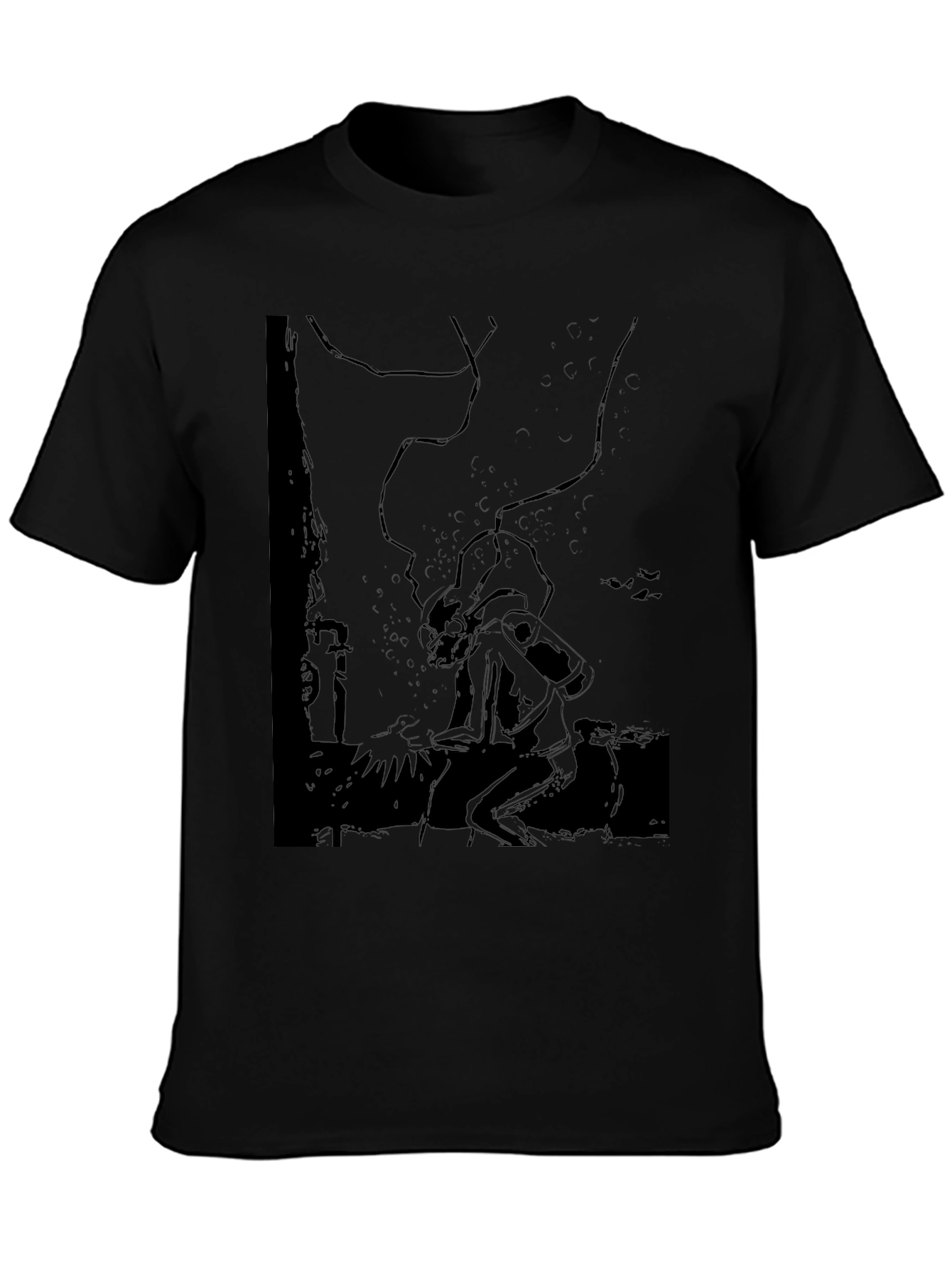 Graphic Black T-Shirt - Silhouette Design