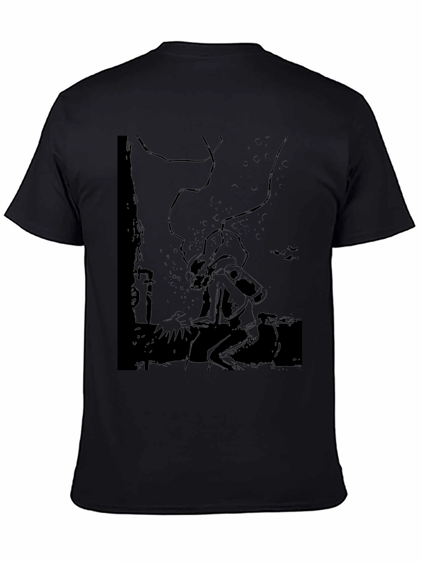 Graphic Black T-Shirt - Silhouette Design
