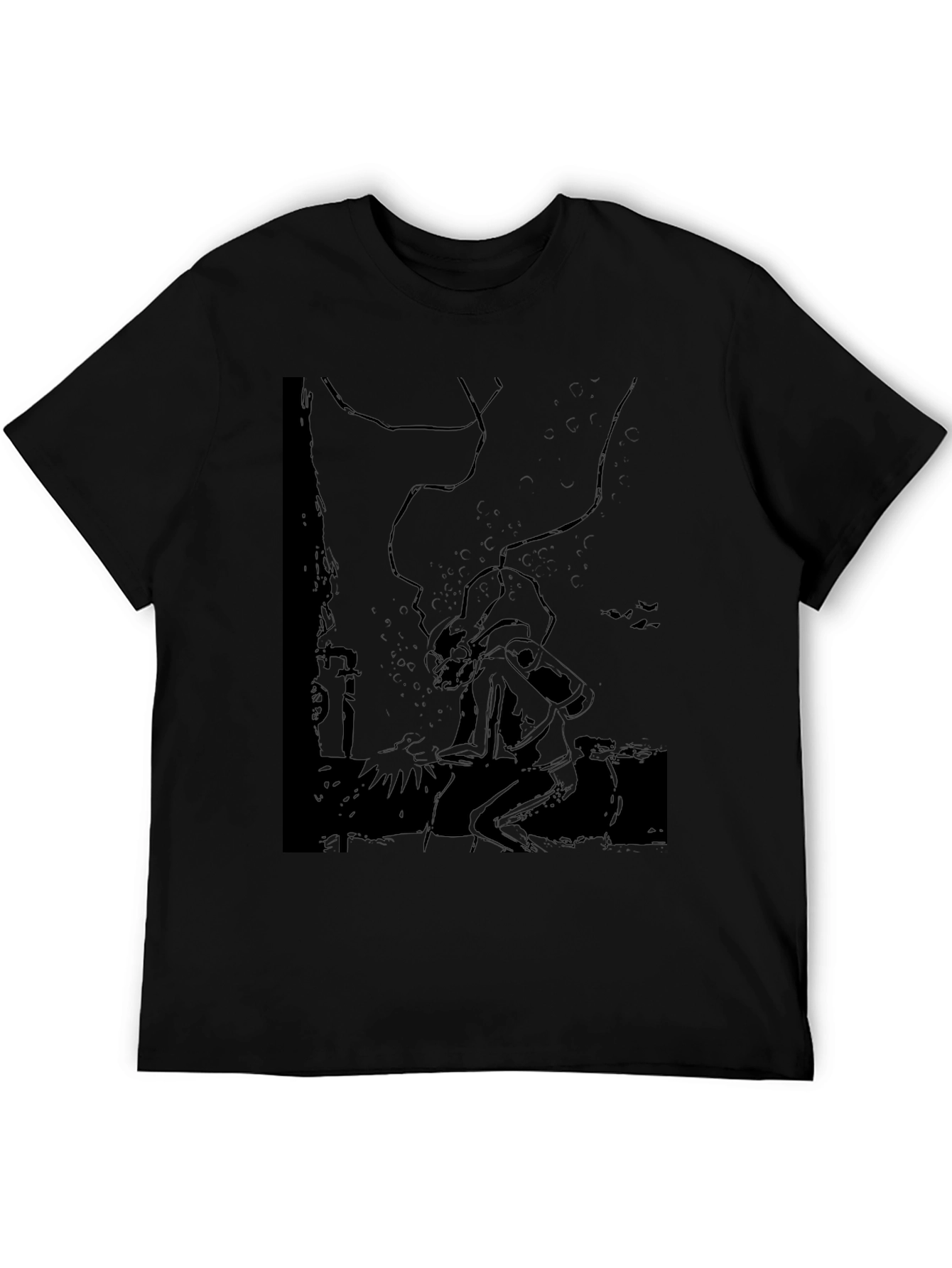Graphic Black T-Shirt - Silhouette Design
