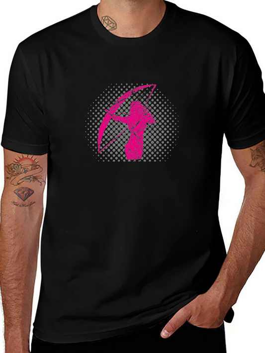 Pink Archer Graphic Black T-Shirt