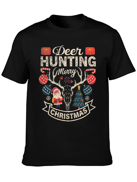 Deer Hunting Merry Christmas Graphic Tee