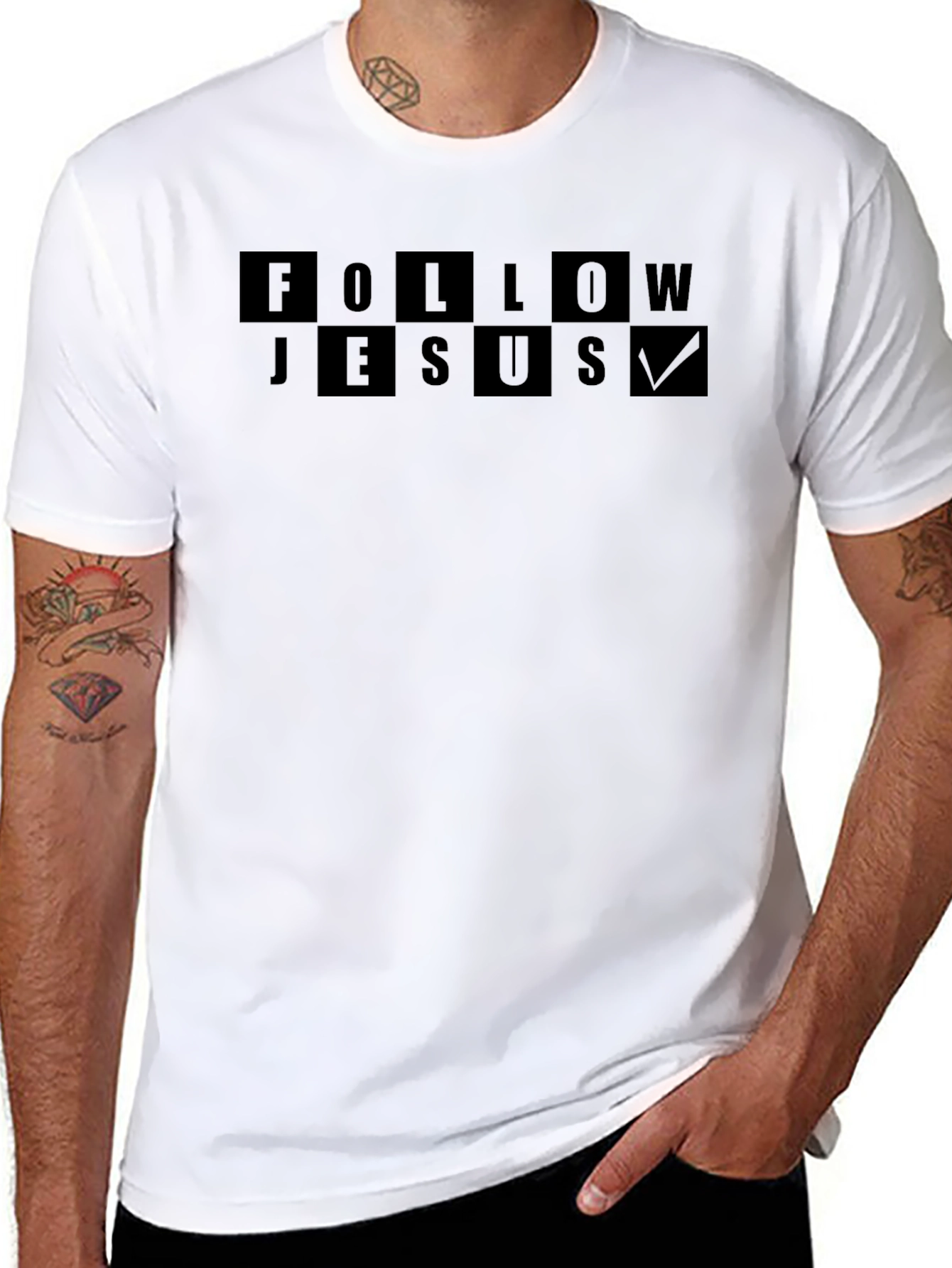 Follow Jesus Graphic Black T-Shirt