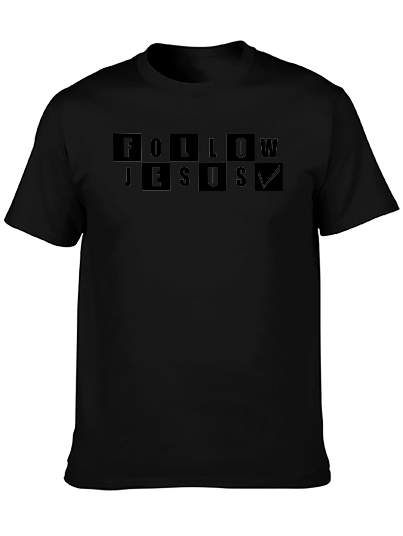 Follow Jesus Graphic Black T-Shirt