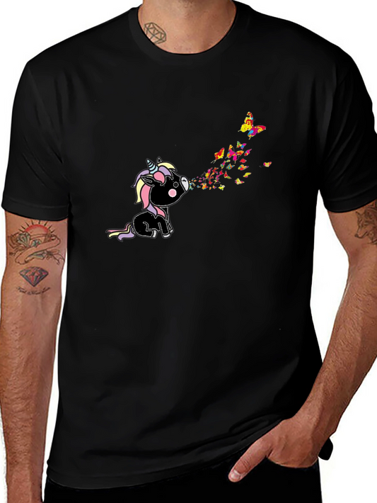 Unicorn Butterfly T-Shirt - Black Graphic Tee