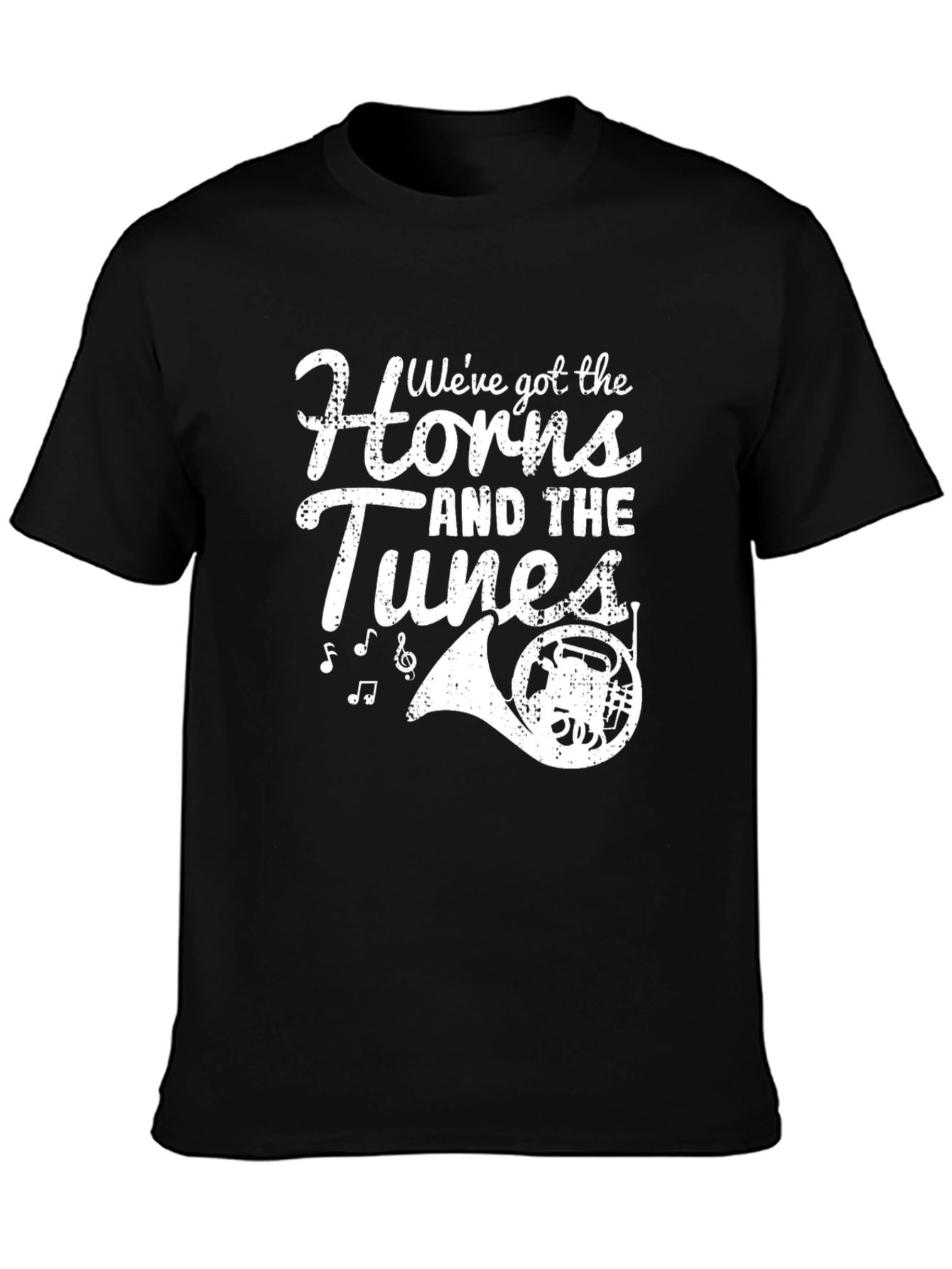 Music Lovers Tee: Horns and Tunes Design