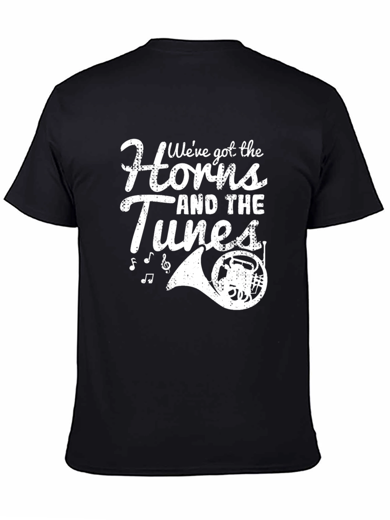 Music Lovers Tee: Horns and Tunes Design