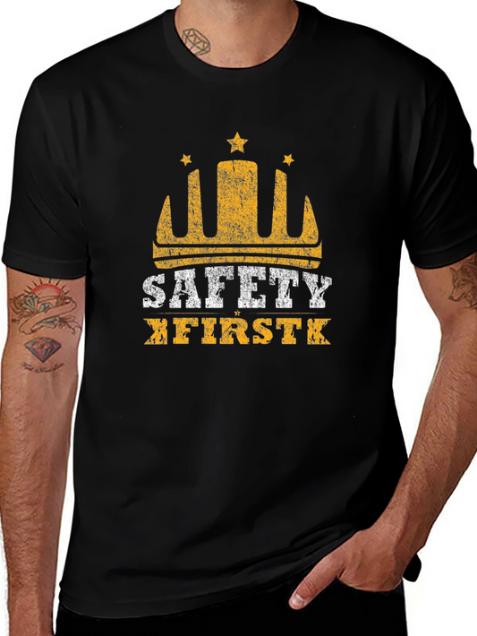 Safety First Graphic T-Shirt - Construction Theme