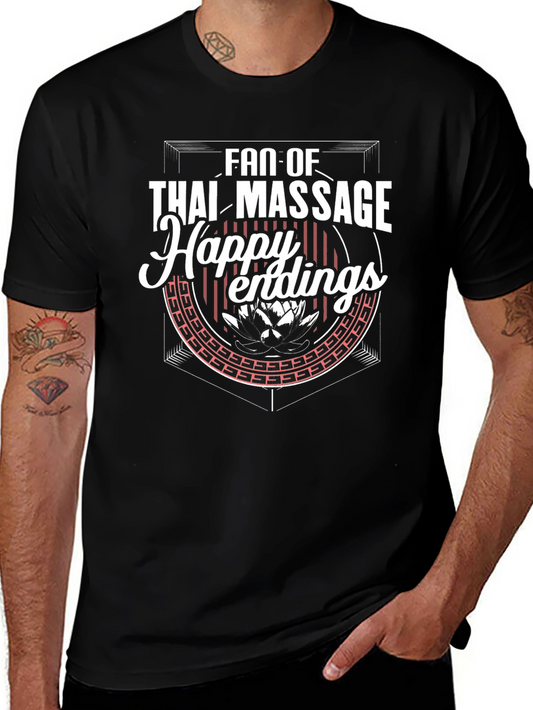 Fan of Thai Massage Happy Endings Black T-Shirt