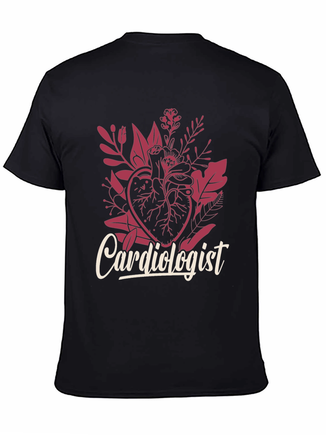Cardiologist Heart Floral Graphic T-Shirt