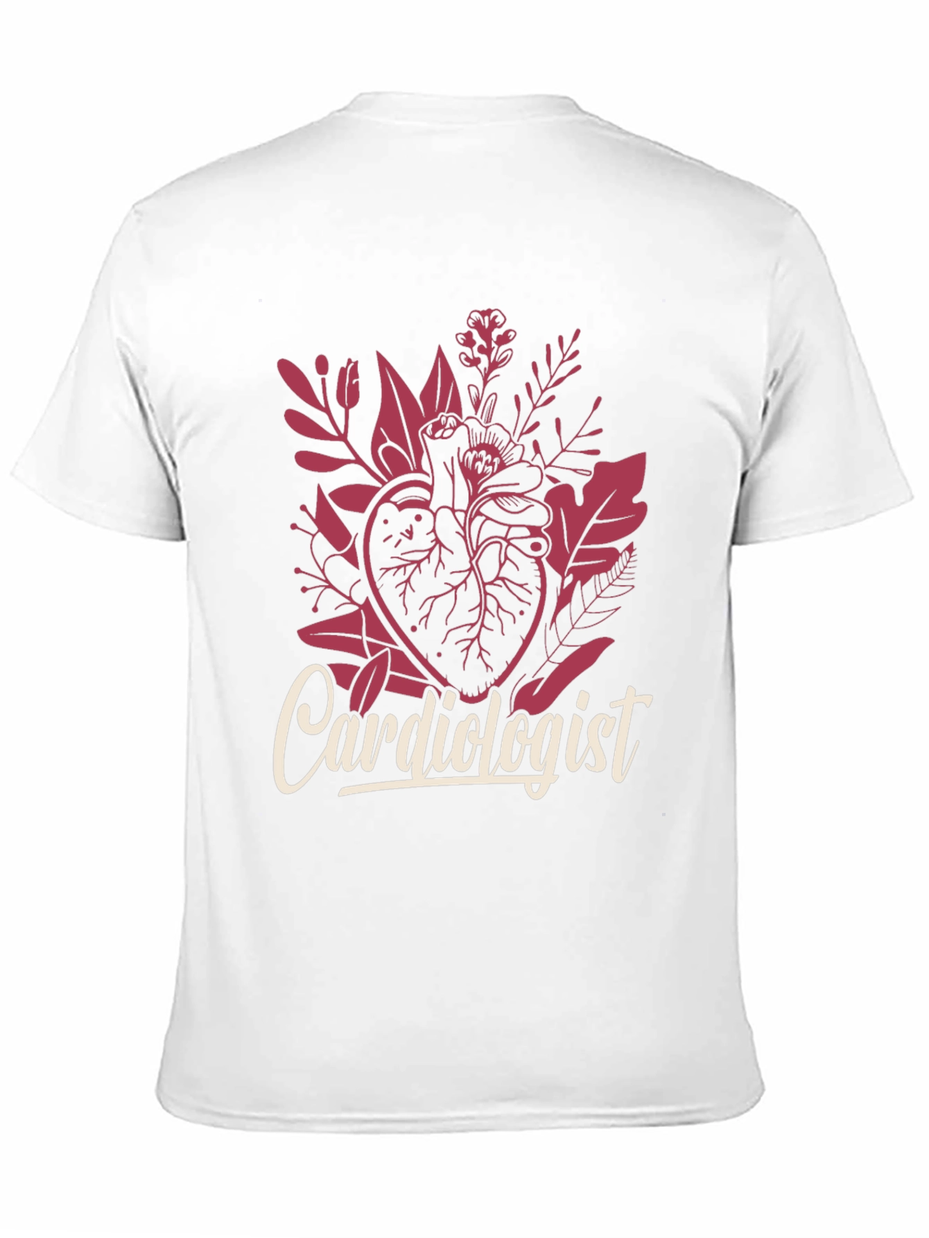 Cardiologist Heart Floral Graphic T-Shirt