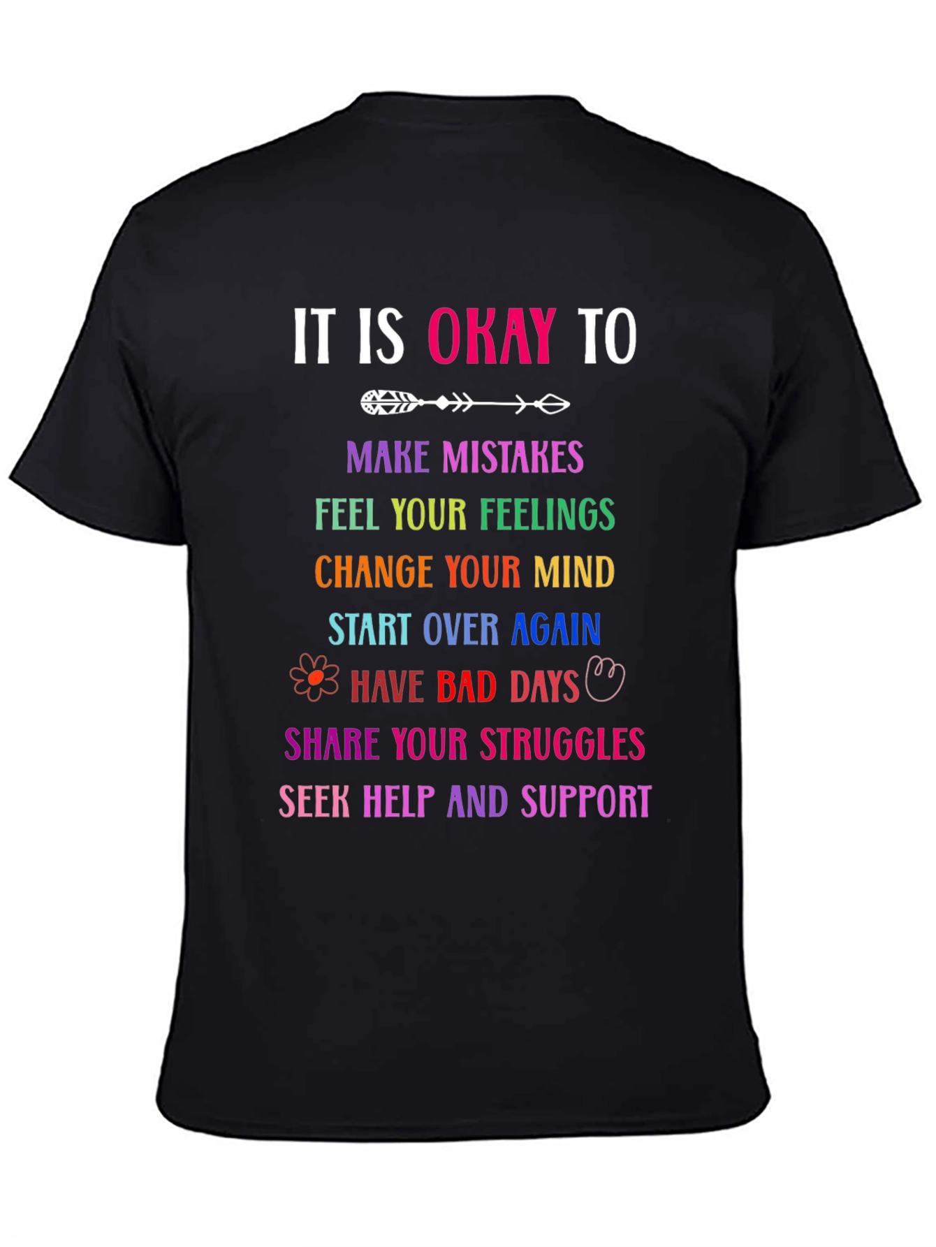 It Is Okay To Rainbow Graphic T-Shirt