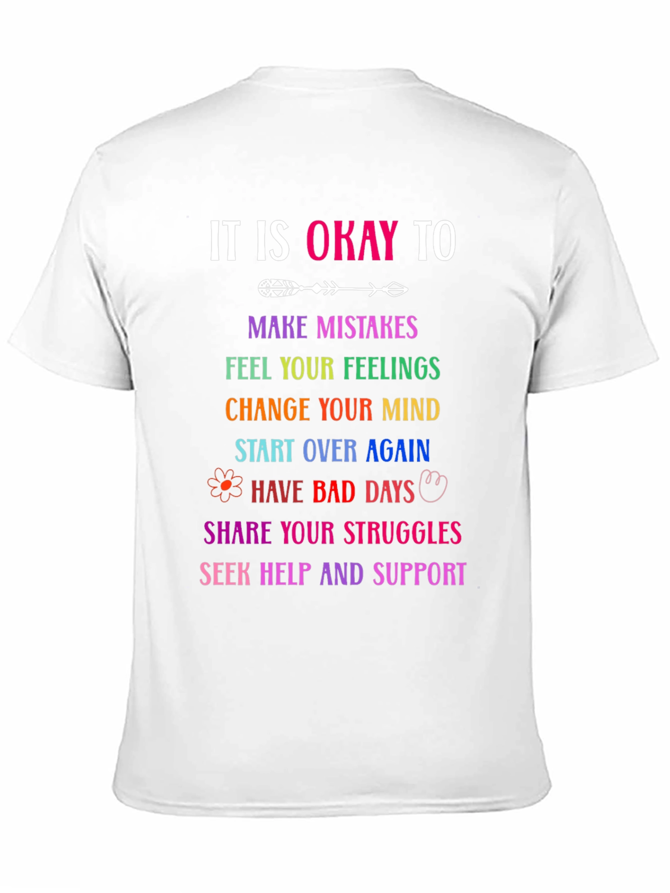 It Is Okay To Rainbow Graphic T-Shirt