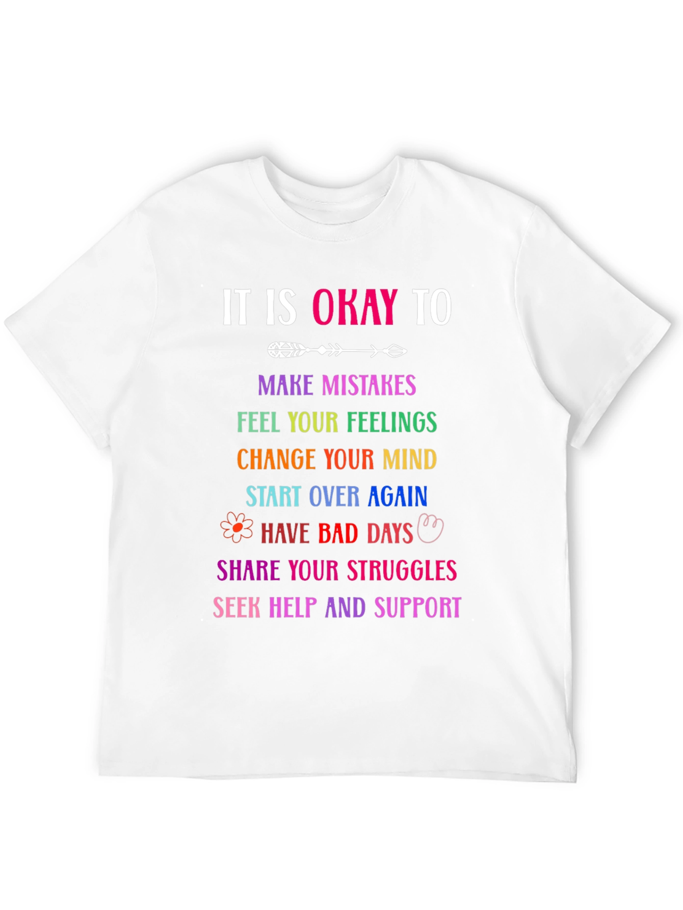 It Is Okay To Rainbow Graphic T-Shirt