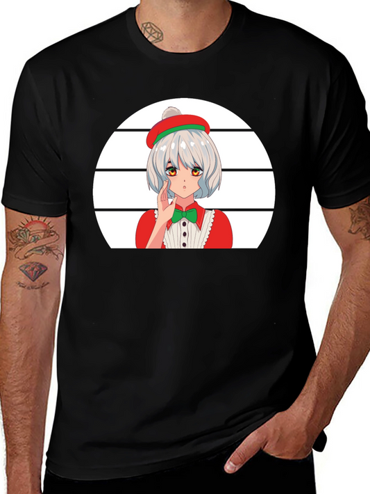 Anime Girl Graphic Black T-Shirt