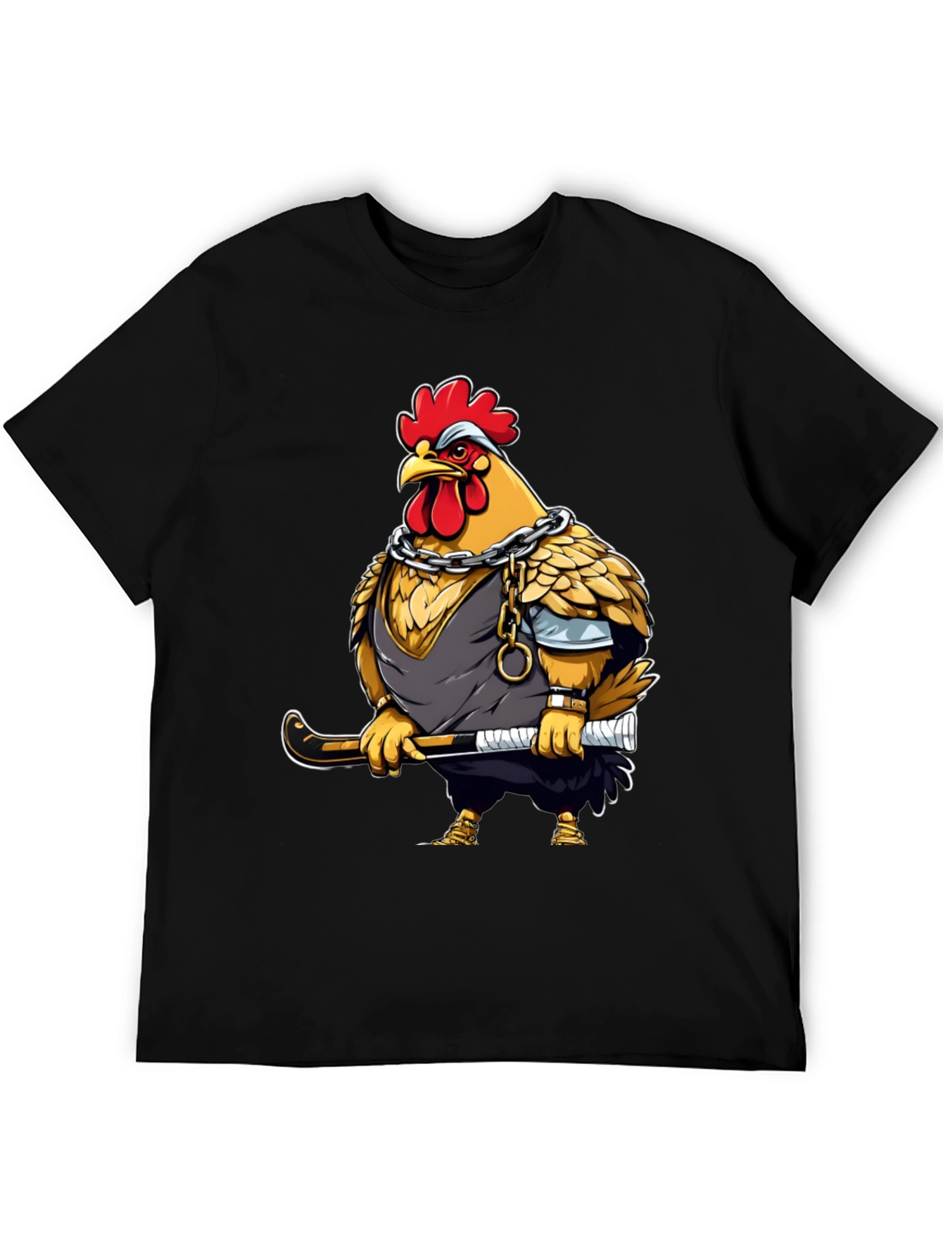 Hockey Chicken T-Shirt - Black Graphic Tee