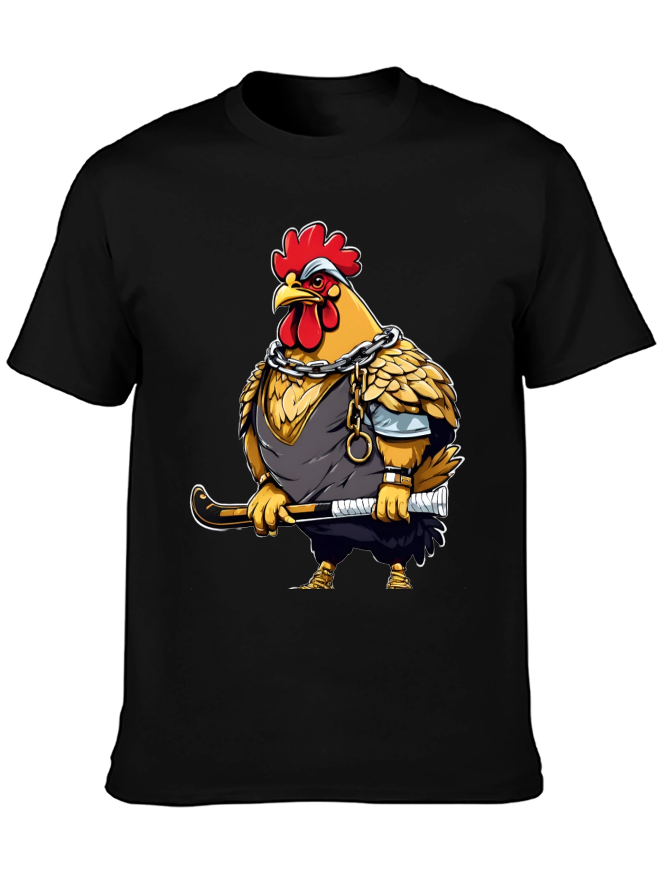 Hockey Chicken T-Shirt - Black Graphic Tee
